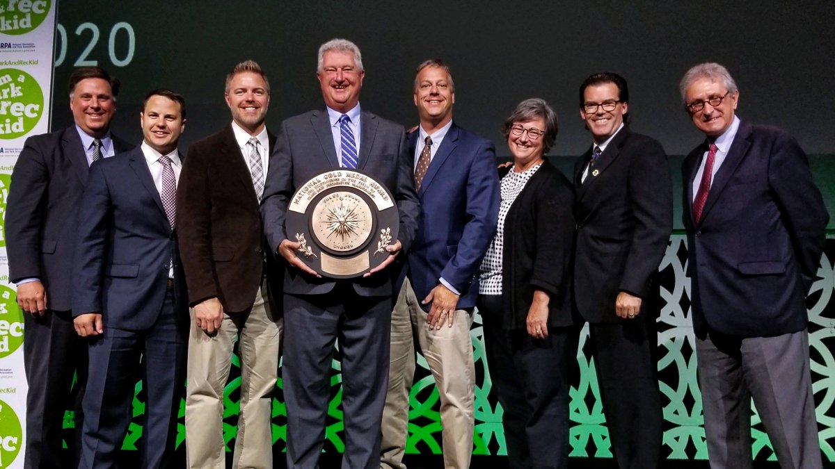 WestervillePark's tweet photo. We’re all smiles while accepting our fifth National Gold Medal for excellence in parks and recreation! #nrpaconference
Thank you for supporting the #Westerville parks system. #acitywithinapark https://t.co/VsSvWMqAH6
