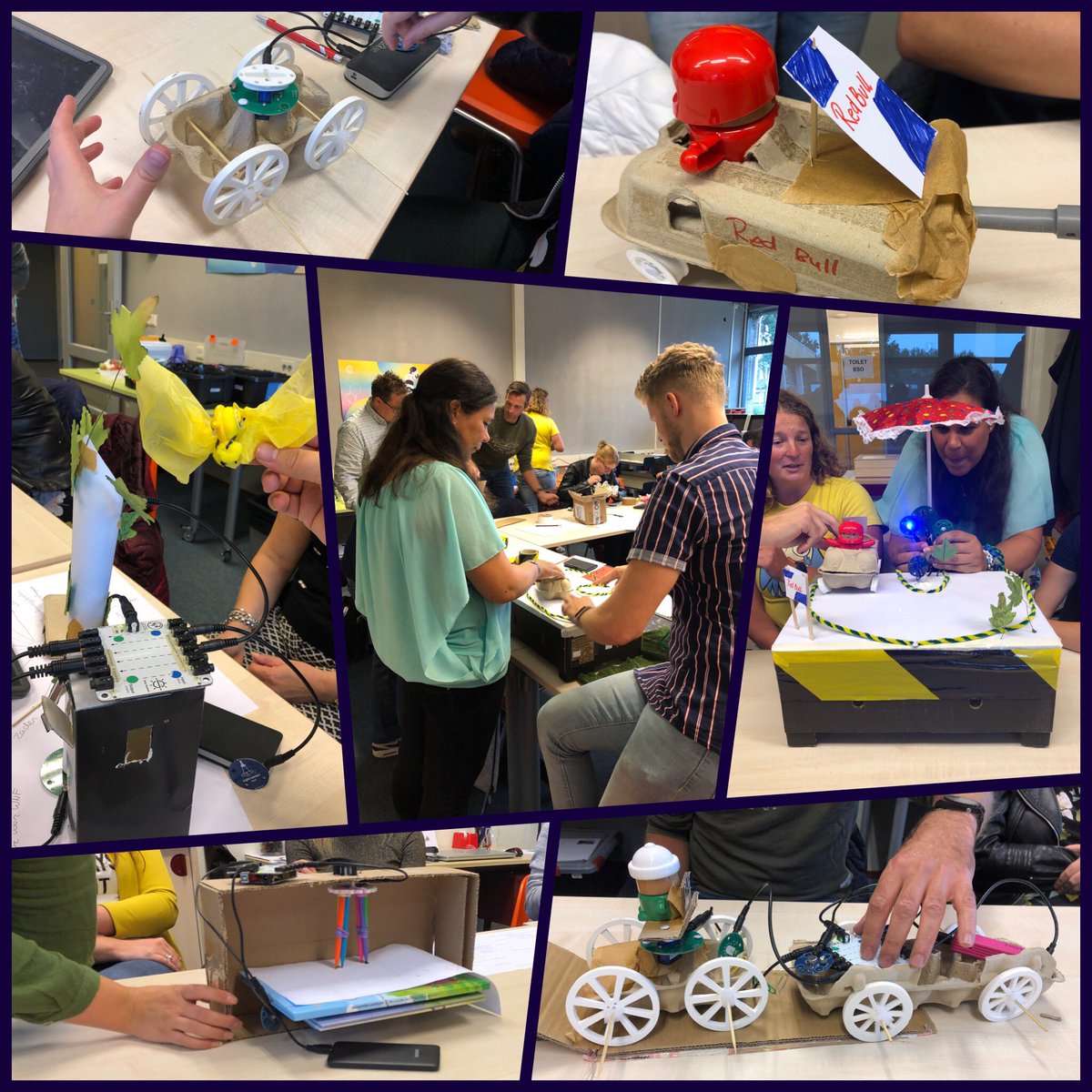 Angera_K's tweet photo. Bruisende leergemeenschap met gastspreker/innovator Teun van @BYORcraft. Leerkrachten aan de slag met #ontwerpend leren en #duurzaamheid. En tot slot prachtige pitches. #trots op deze enthousiaste groep. https://t.co/qZYS9twF3e