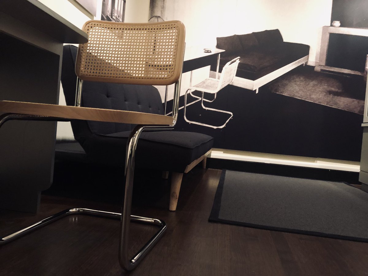 goldenoutput's tweet photo. Similar styles currentlybrought to you by @target, @wayfair, @walmart, and @ikea. Originally? Presented at the World’s Fair in Chicago in 1933 by #bauhaus style interior designer, Marianne Willisch. #profspin https://t.co/UxZTOHSYL8