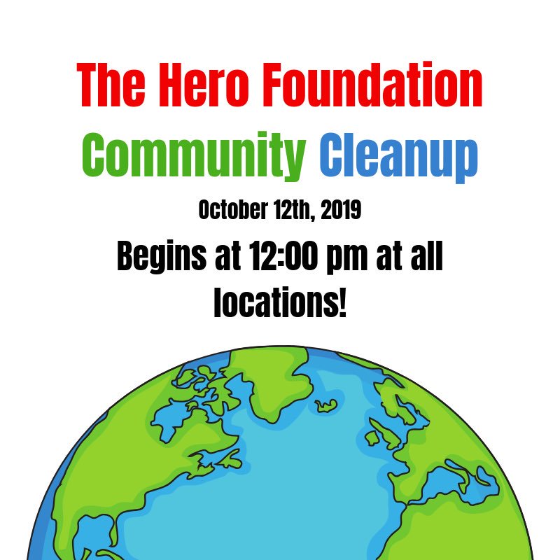 Here’s an update regarding our Community Cleanup!

Cleanups at all locations will begin at 12:00 pm on October 12th!

Be a Hero!

#theherofoundation #hf #hfnapavalley #beahero #napavalley #communitycleanup #savetheearth #savetheplanet #savetheworld