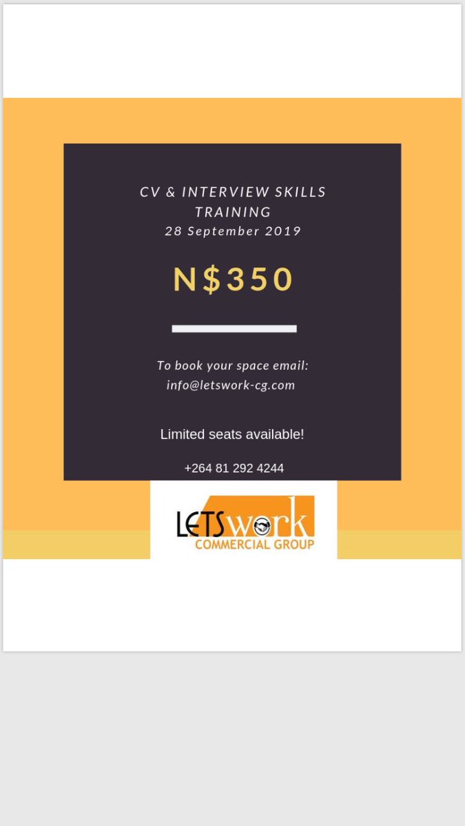 LetsworkG's tweet image. This Saturday for 3 hours. See you then after you register of course. 
#Letswork
#Upskill 
#Interviewskillstraining