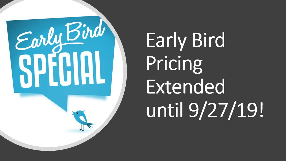 Early Bird Pricing for the VSO for ERP has been extended until 9/27/19! It won’t be extended again! Get your team to sign up by Friday and use code VSO_Extra10% to get an ADDITIONAL 10% off EB pricing!

ow.ly/taTE50wplEU

#VSOforERP #erpimplementation #erpselection