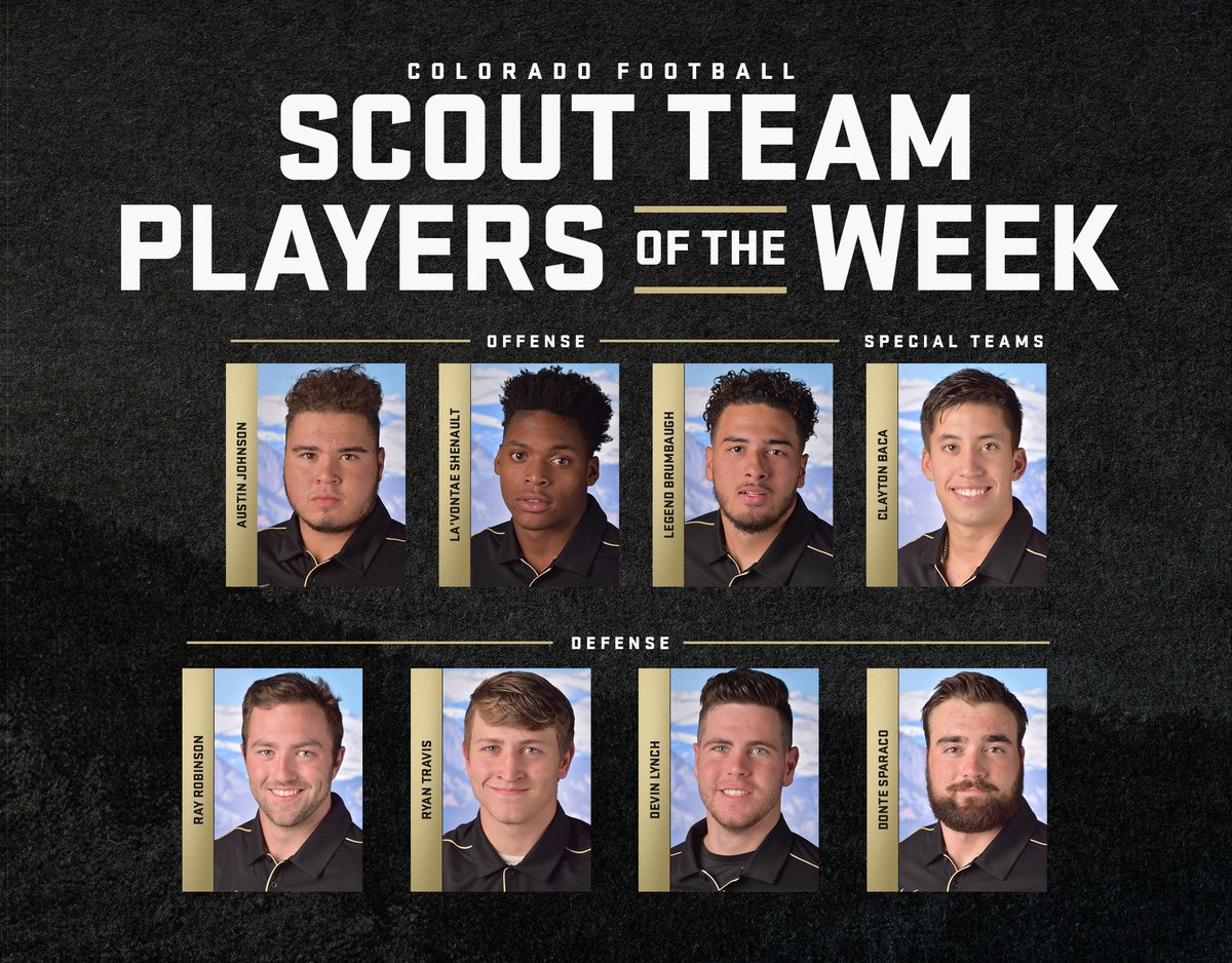 These guys stay grindin' 👊

Offense ➡️ <a href="/bigsalsa101/">Austin Johnson</a>, <a href="/0vontae/">La’Vontae Shenault 🤩</a> &amp; <a href="/1egend_/">Legend Brumbaugh</a>  
Special Teams ➡️ <a href="/claytonbaca/">Clayton Baca</a>  
Defense ➡️ <a href="/RayRob32/">Ray Robinson</a>, Ryan Travis, Devin Lynch &amp; @DanteSparaco