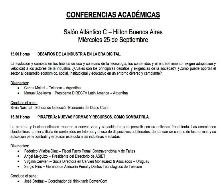 asiet_lat's tweet photo. Mañana en el marco de las #Jornadas2019 @ATVC_ tendrán lugar las conferencias académicas que arrancan con un panel con C.Moltini de #TelecomArg y M.Abelleyra @DIRECTVLA
En el siguiente, participará nuestro Presidente de Directorio @AngelMelguizo
ℹ️https://t.co/ZtlEQNEW0Q https://t.co/j01NxPNSD2