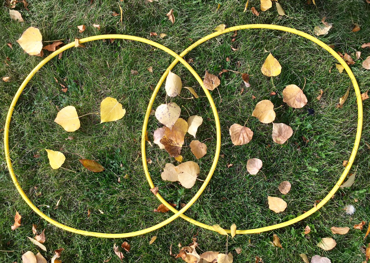 Today we spent time outside in our ‘Nature Classroom’. 
We sorted leaves by looking at their colours. 🍂 
Some were yellow, some were brown and some were both!