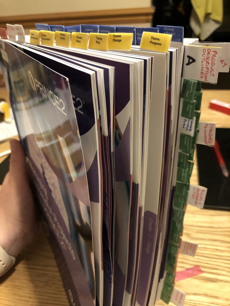 Hayls_85's tweet photo. Book finally tabbed up and ready to go. Diagrams mostly drawn - just 1 main one left to do 🤯 #ShouldGetExtraMarks #Prince2Practitioner #Prince2 #TabTabTabTabTabTabTabTab #TooMany https://t.co/3am2AF97IM