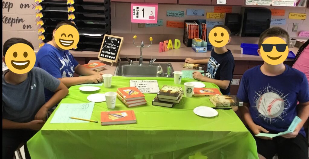 lbgerkens's tweet photo. WE (yes, this barista did too!) had sooo much fun at StarBOOKs Cafe today! Loved hearing and seeing the Ss reactions to our book tasting & how they were trying to convince their group of the best book choice! 📖 ☕️ #minitransformation @Starbucks @Flipgrid https://t.co/0KIhcEFEVl