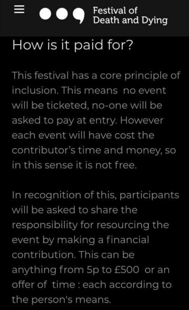 How is our festival funded I hear you ask?... A bit like this.
#DeathPositive