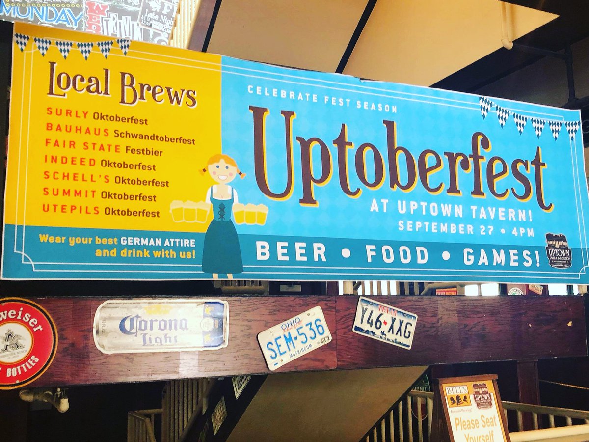 Uptown Tavern (@uptowntavern) on Twitter photo 🗣Ziggy Zaggyy Ziggy Zaggy Oy Oy Oy!!
🍻Just 3 days until Uptoberfest!
🍺Serving Octoberfest beers from local breweries: <a href="/surlybrewing/">surlybrewing</a> <a href="/bauhausbrewlabs/">Bauhaus Brew Labs</a> <a href="/fairstatecoop/">Fair State Co-op</a> <a href="/indeedbrewing/">Indeed Brewing Co.</a> <a href="/SchellsBrewery/">Schell's Brewery</a> <a href="/summitbeer/">Summit Brewing</a> <a href="/UtepilsBrewing/">Utepils Brewing Co.</a>
For details: facebook.com/events/4155576…
#Mnbrewery 🗣Ziggy Zaggyy Ziggy Zaggy Oy Oy Oy!!
🍻Just 3 days until Uptoberfest!
🍺Serving Octoberfest beers from local breweries: <a href="/surlybrewing/">surlybrewing</a> <a href="/bauhausbrewlabs/">Bauhaus Brew Labs</a> <a href="/fairstatecoop/">Fair State Co-op</a> <a href="/indeedbrewing/">Indeed Brewing Co.</a> <a href="/SchellsBrewery/">Schell's Brewery</a> <a href="/summitbeer/">Summit Brewing</a> <a href="/UtepilsBrewing/">Utepils Brewing Co.</a>
For details: facebook.com/events/4155576…
#Mnbrewery