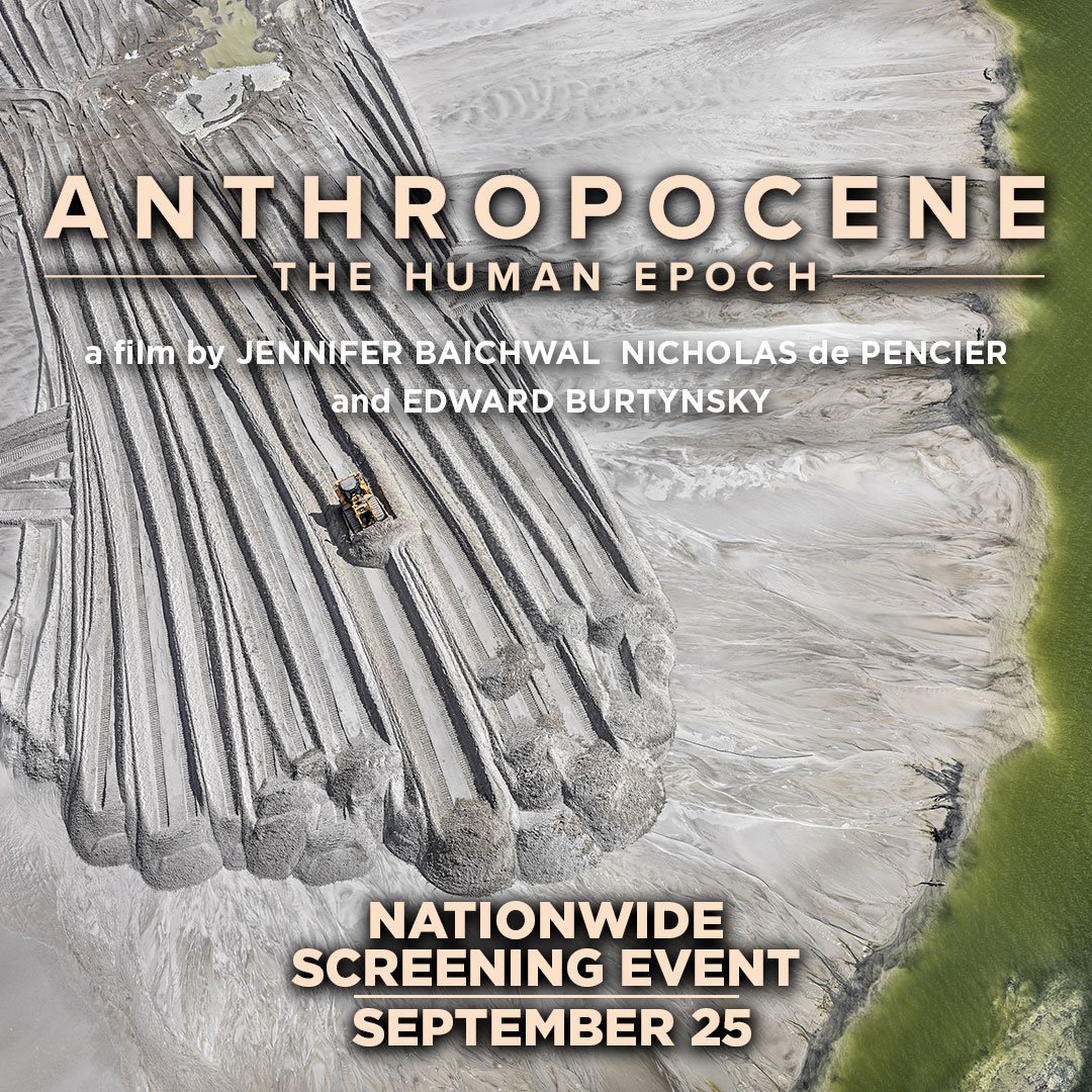 mercuryfilms's tweet photo. Tomorrow ANTHROPOCENE: The Human Epoch plays in 115+ theatres across the US! Find a theatre near you and join us for this nationwide screening event: https://t.co/DVZmCkhMjO
@anthropocene @nickdepencier @EdwardBurtynsky @KinoLorber @Kanopy https://t.co/6Wf1SAVVIl
