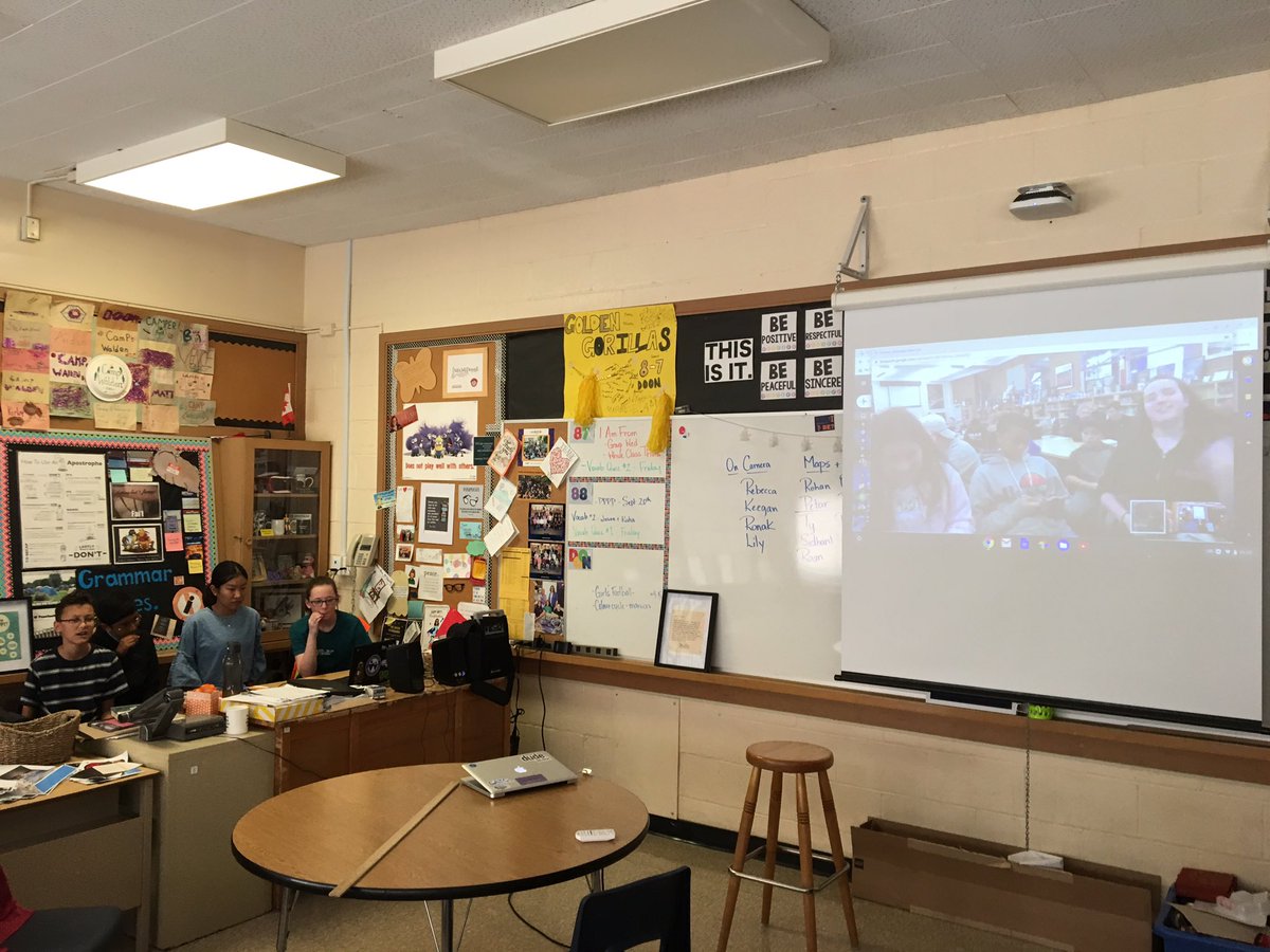 Rm13Doon2's tweet photo. Tried a Mystery Hangout today with Cascade Middle School in Vancouver Washington - we were close! #GRA19 https://t.co/4mFrXF8HB5