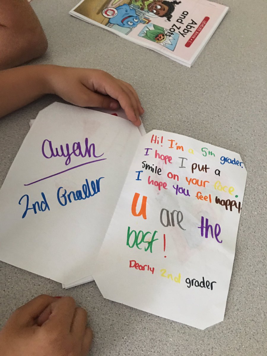Rafferty5thELA's tweet image. My 5th graders made cards to welcome the second graders to Oak Ridge. #helloweek