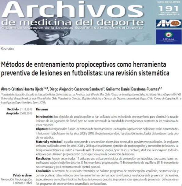 <a href="/G_ISAFYD_UDLA/">Grupo ISAFYD UDLA</a>
 volvió con todo, con fecha de hoy, se publicó un artículo de revisión sistemática a cargo de Dr. <a href="/AlvaroHOjeda/">Álvaro Huerta Ojeda</a>, Mg. <a href="/danielbarahonaf/">G. Daniel Barahona-Fuentes</a> (ambos miembros ISAFYD) y Diego Casanova. archivosdemedicinadeldeporte.com/articulos/uplo… 
<a href="/UDLA_CL/">UDLAChile</a> <a href="/UDLAInvestiga/">Investigación UDLA</a>