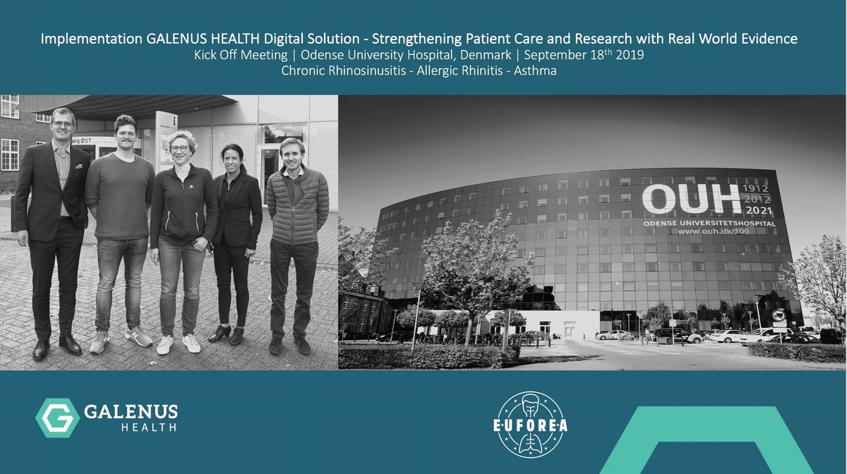 euforea's tweet photo. Kicked off a transformational trajectory with the Odense University Hospital (DK) to enable Research with Real World Evidence and to strengthen Patient Care enabled by the GALENUS HEALTH Digital Solution and by EUFOREA
#euforea #sinusitis #rhinitis #asthma #ENT
#realworldevidence https://t.co/U0jriWCvZy
