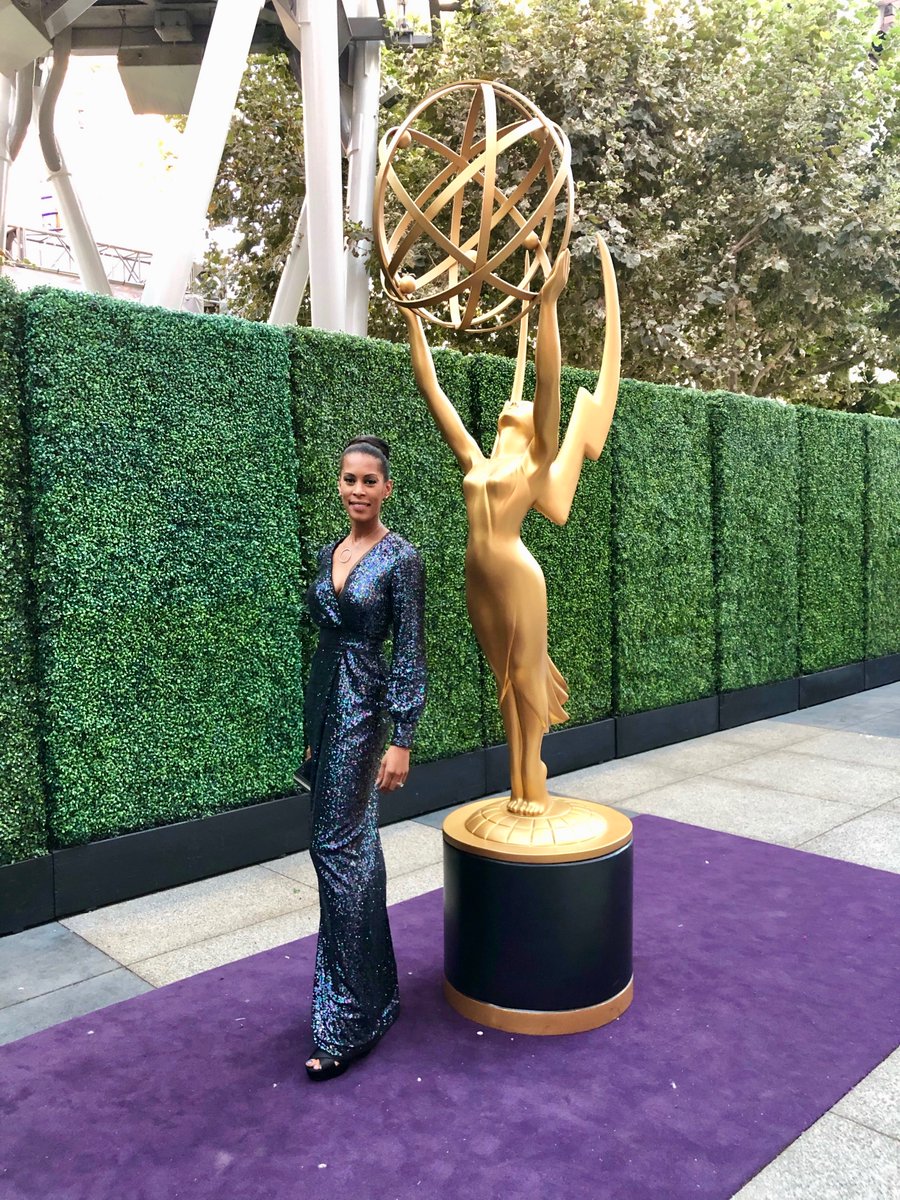 #Emmys purple carpet moment <a href="/KearranGiovanni/">Kearran Giovanni</a> 

Our Stellabella sequin gown is available now at shoprachelzoe.com