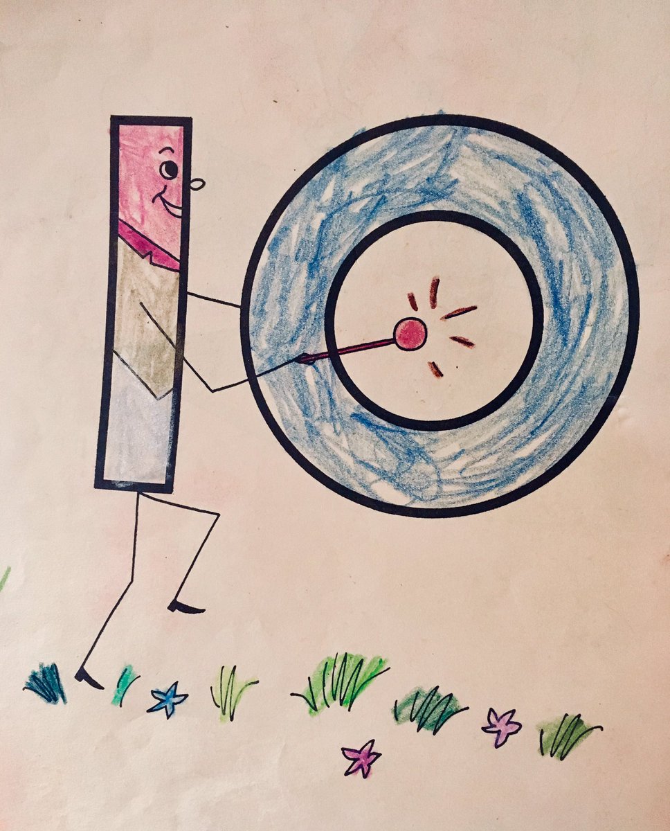 TheBrendaCovert's tweet image. This may be a blast from the past for some of you. It’s a page from my kindergarten math booklet. I loved the personified numbers and kept the booklet at the bottom of the underwear drawer in my dresser. 
#Nostalgia #Education #TeachingNumbers #VintageColoringBook