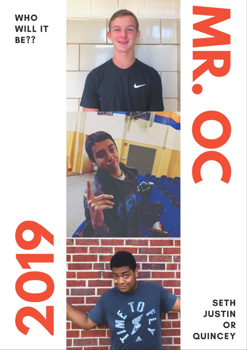 OCHSVADECA's tweet photo. Orange County High, tomorrow at 6PM at the OCHS auditorium DECA will be hosting Mr. OC! Come out and cheer on these guys! Who will be the 2019 Mr. OC? https://t.co/JnGAIy1BB7