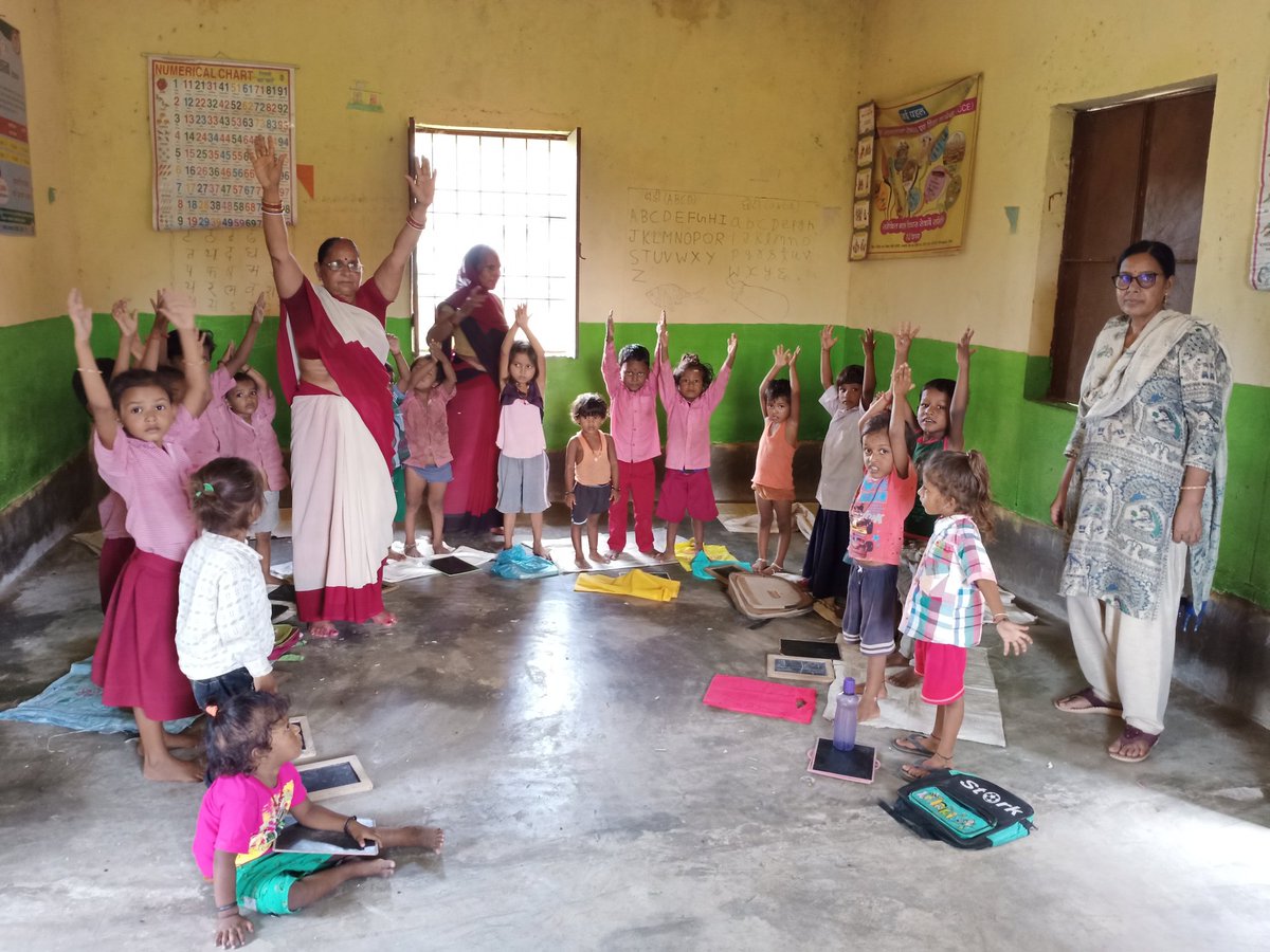 BiharsharifG's tweet photo. It's always great to see when kids learn and grow, for holistic development of child excercise is as imp as nutrition. Health is wealth#biharsharifgramin https://t.co/CNU1Gm9Cb5