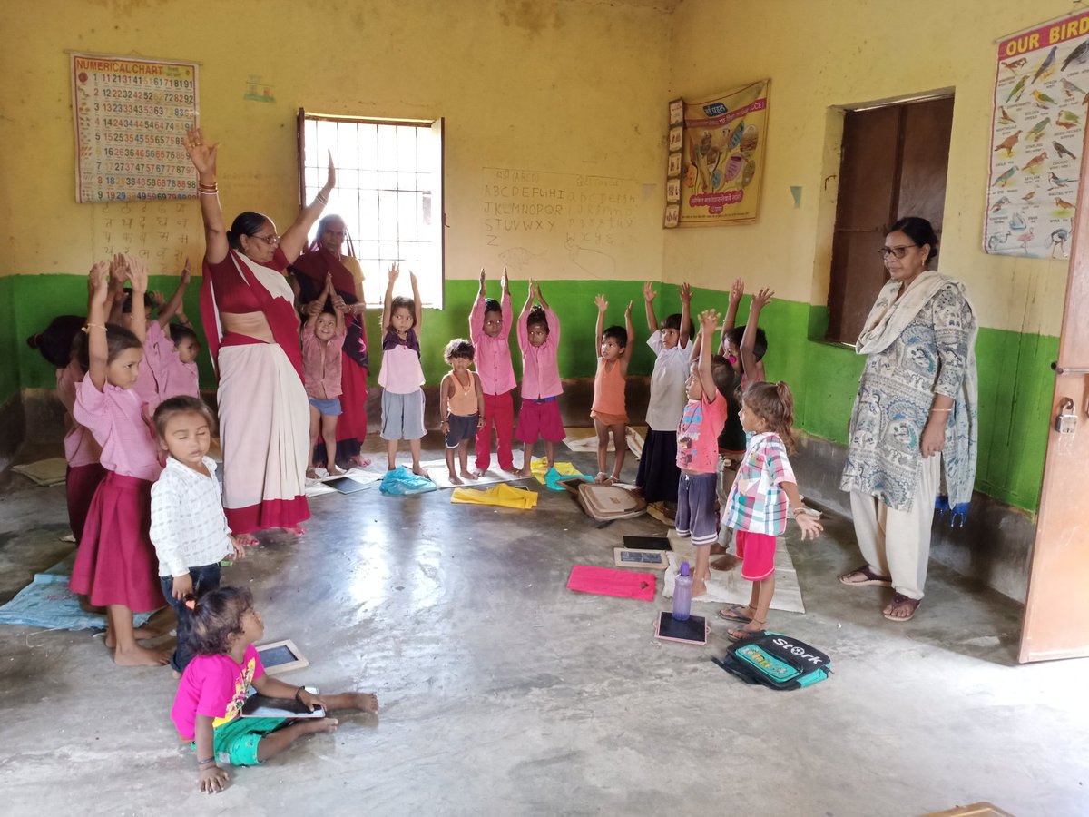 BiharsharifG's tweet photo. It's always great to see when kids learn and grow, for holistic development of child excercise is as imp as nutrition. Health is wealth#biharsharifgramin https://t.co/CNU1Gm9Cb5
