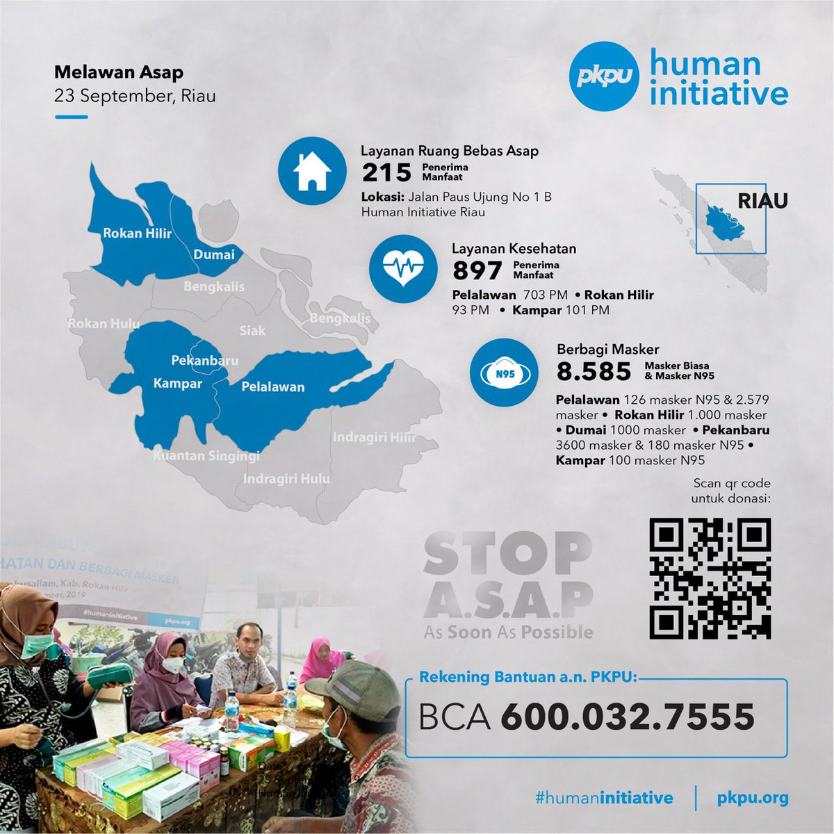 hum_initiative's tweet photo. Mari terus langitkan doa untuk saudara-saudara kita serta hadirkan donasi terbaik untuk mereka warga terdampak #KabutAsap .
#StopASAP #SaveKalimantan #SolusiPeduli https://t.co/Mrnb3efaP4