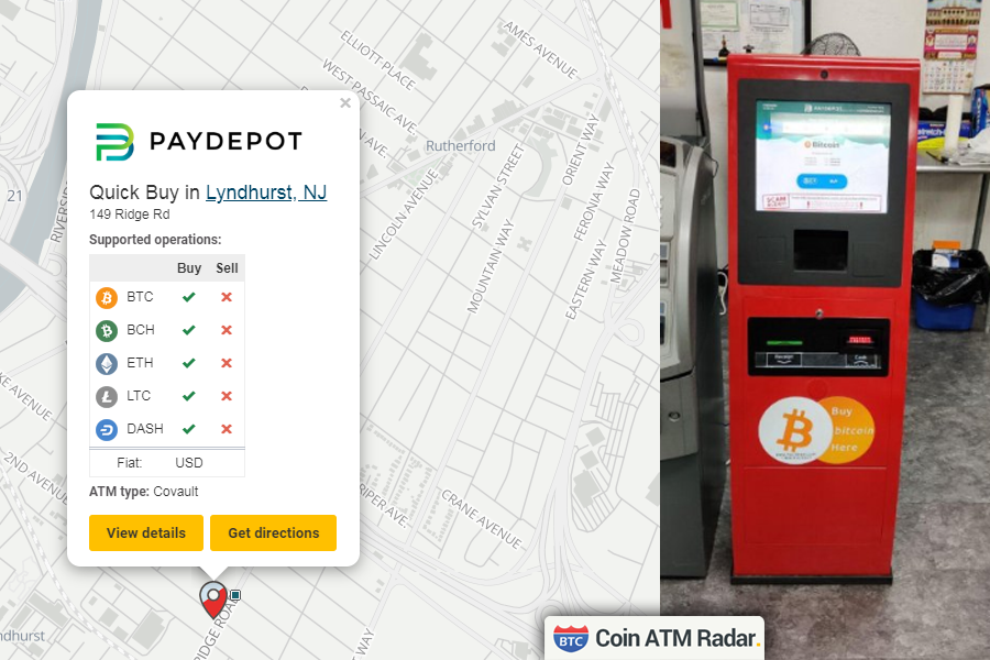 CoinATMRadar's tweet image. Visit this new installed #Covault #bitcoin machine at Quick Buy in Lyndhurst, #NJ 🇺🇸. Operated by  #PayDEPOTLLC. Supported coins: #BTC, #BCH, #ETH, #LTC, #DASH
coinatmradar.com/bitcoin_atm/95…