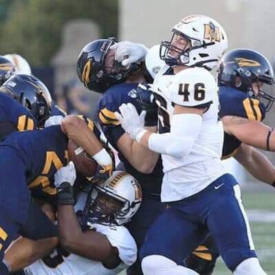 SEAMinfo's tweet photo. #StEdwardAlum, and Murray St Sophomore, Scotty Humpich is making some noise leading the #OVC in sacks. Great work, Scotty. We’re all rooting for you. #StEdwardBraves #MurrayStateRacers https://t.co/iNzsu4tjkg