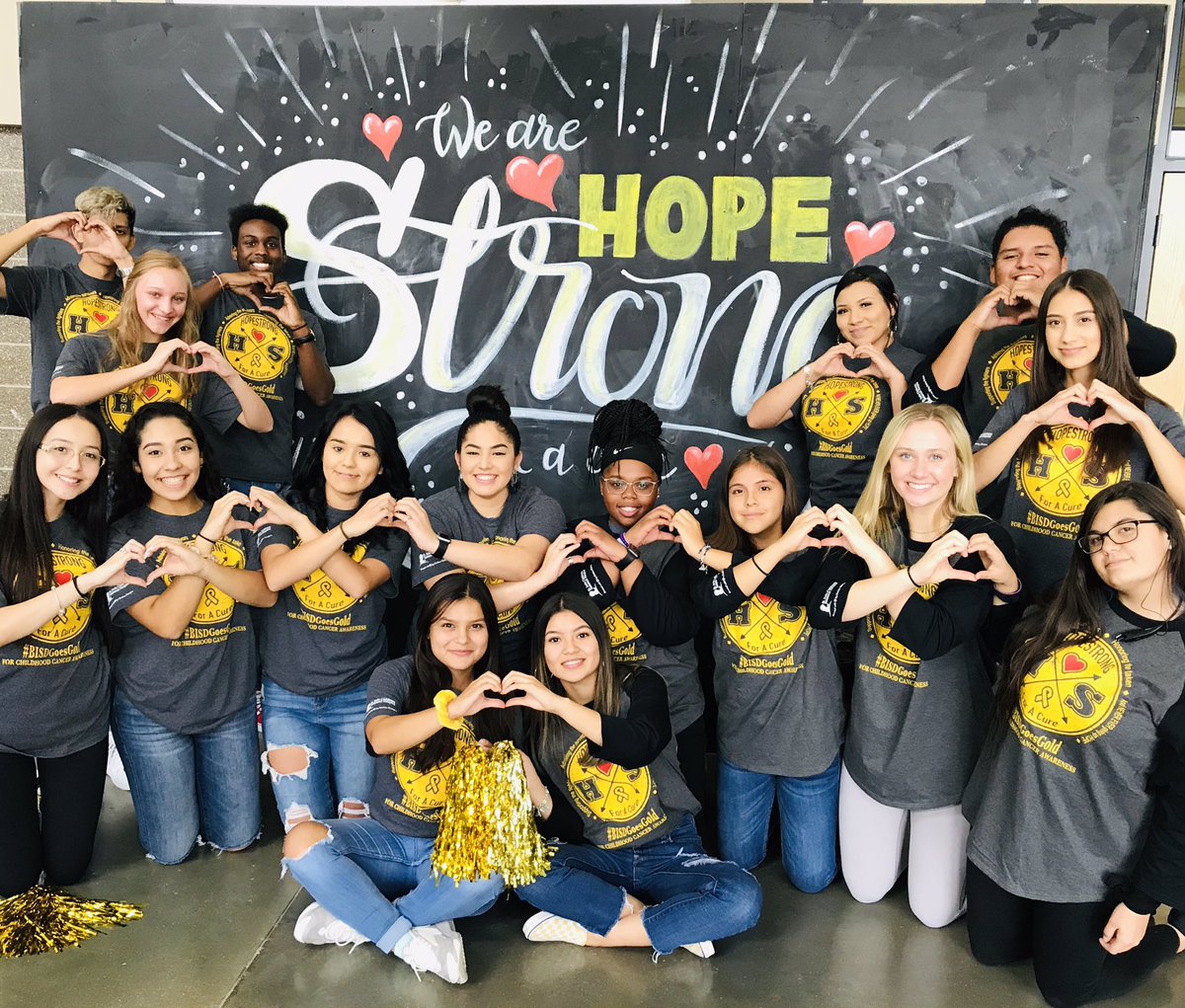 Gold Out is next week! 💛🎗Have YOU picked up your Hopestrong shirt yet? Be bold. Go gold! <a href="/CedarCreekHS/">Cedar Creek High</a> <a href="/BastropISD/">Bastrop ISD</a> #bisdgoesgold for childhood cancer awareness 💛 <a href="/StJude/">St. Jude</a> <a href="/varsitybrands/">Varsity Brands</a>