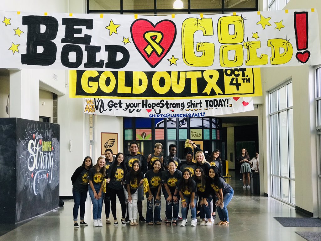 Gold Out is next week! 💛🎗Have YOU picked up your Hopestrong shirt yet? Be bold. Go gold! <a href="/CedarCreekHS/">Cedar Creek High</a> <a href="/BastropISD/">Bastrop ISD</a> #bisdgoesgold for childhood cancer awareness 💛 <a href="/StJude/">St. Jude</a> <a href="/varsitybrands/">Varsity Brands</a>