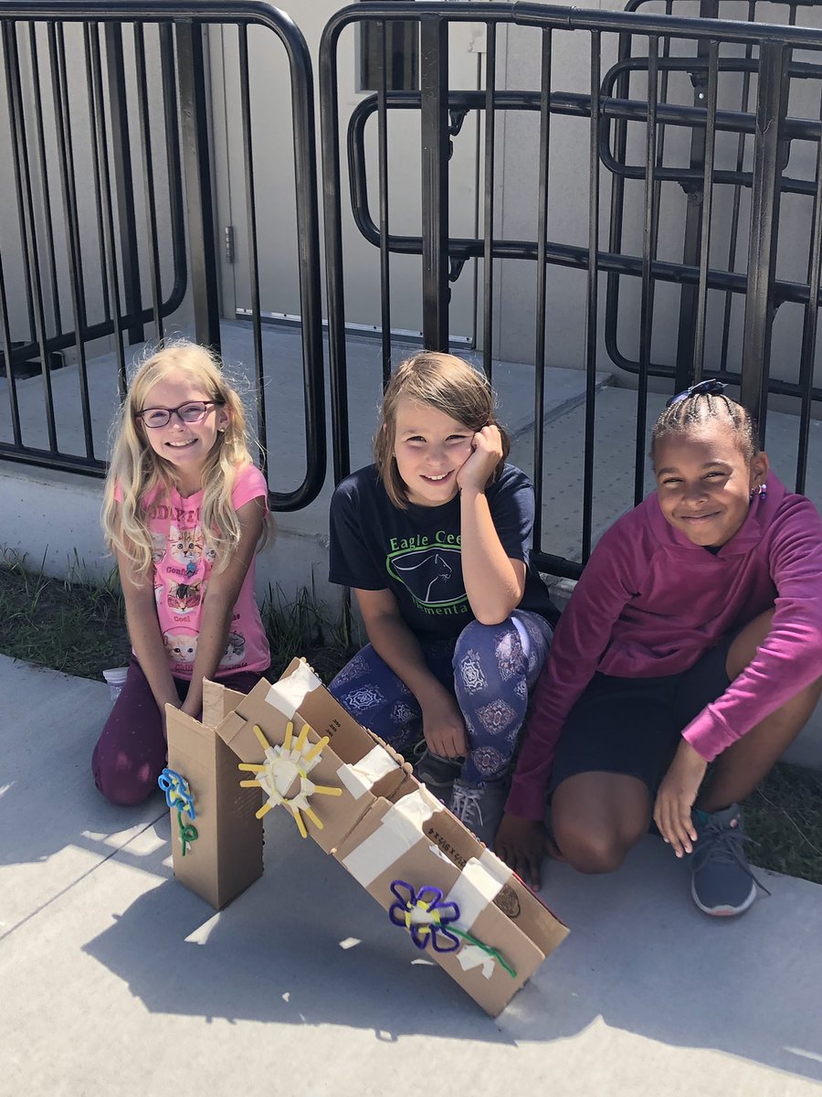 ECE_4thgrade's tweet photo. Congrats to these 4th graders from Mrs. Morris’ STEAM group.  They made the inclined plane that returned a tennis ball the furthest and the straightest. https://t.co/PsqeRdESdm