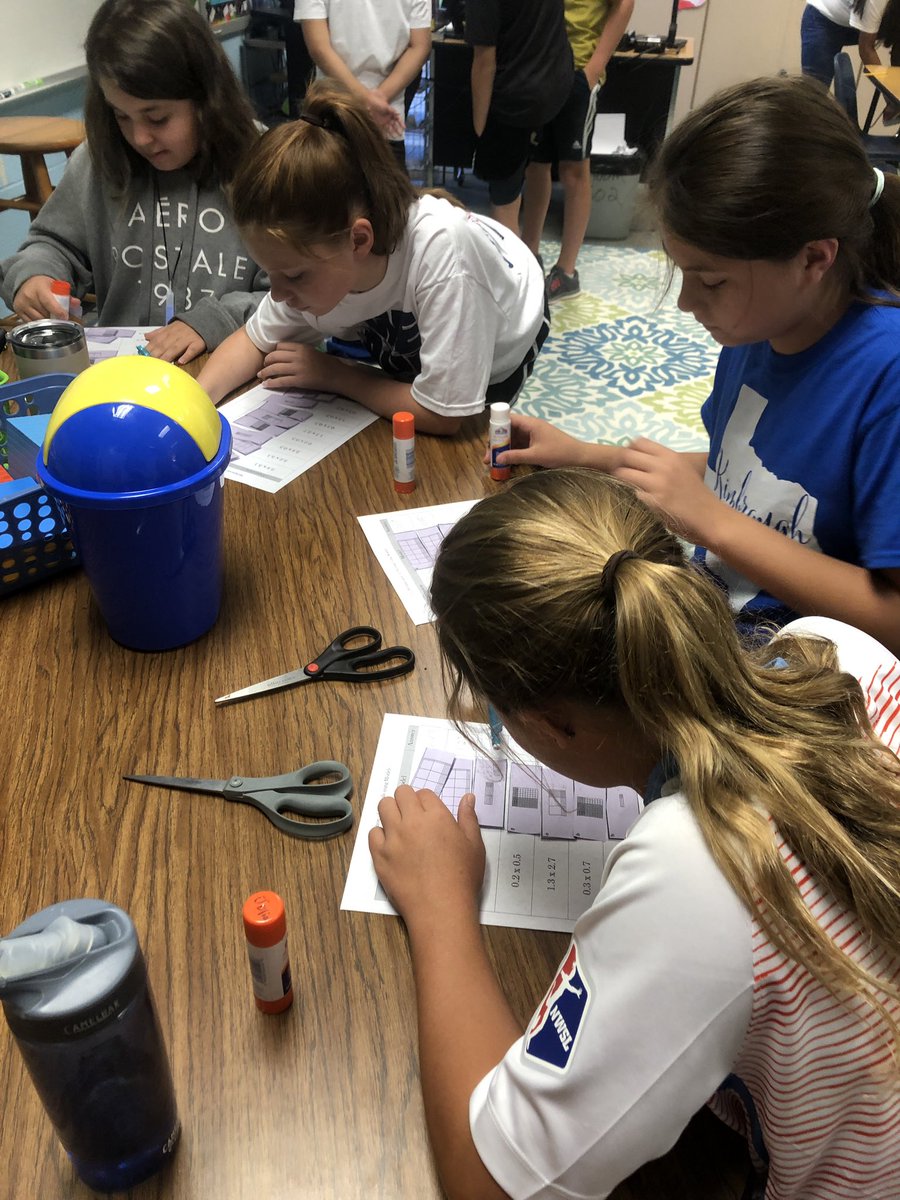 We used Base 10 Blocks and colored tiles on hundredths grids to model the multiplication of decimals in stations today. <a href="/HumbleISD_WCE/">Willow Creek Elem</a>