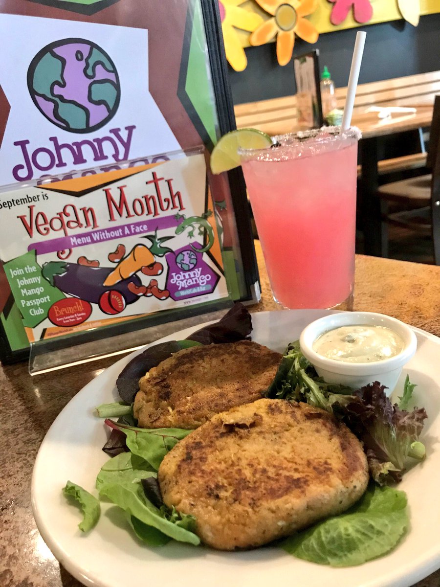 What you need, my Mango friend, are some not-so-crabbie patties. New recipe, but these #veganmonth delights are on now and they come as a big plate or on their own. Why live in a pineapple under the sea when you can get these?Bring Patrick, Squidward and Mister Crabbs with you...