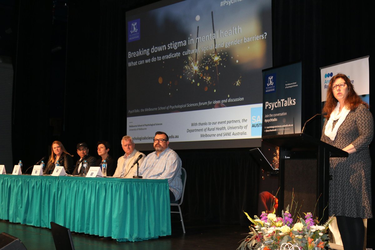 SANEAustralia's tweet image. We recently worked with @unimelb in regional VIC for a #PsychTalks on breaking down stigma in mental health. Experts &amp;amp; consumers explored the latest in stigma research &amp;amp; interventions &amp;amp; how we can translate this into real outcomes for our society. @DrMichBlanchard @DrChrisGroot