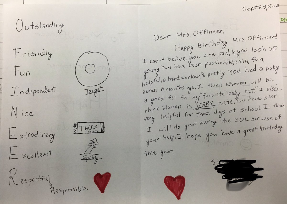 My students sure know how to make me feel special! The cards made my day 😃