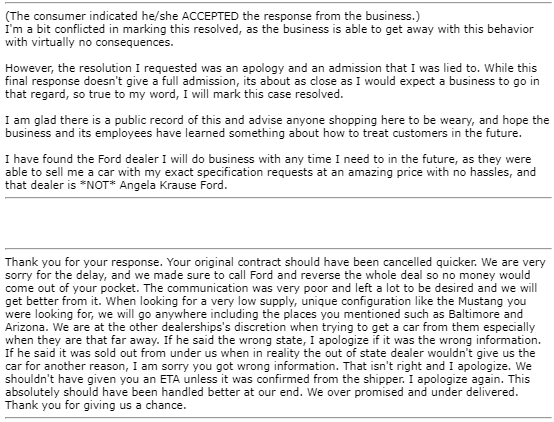 jeff_gruben's tweet photo. They answered for a final time. It hasn't been posted public yet, but here is my response on top of theirs. I do not forgive them or condone the behavior, but since I asked for an apology and an admission of the lies, they got close, so ok. #angelakrausefordworstdealerever https://t.co/tZcbBT5Xn3