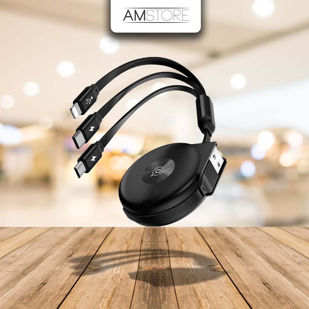 aprende_mac's tweet photo. ¡Cable retráctil 3 en 1!

Cuenta con entrada Lightning, micro usb y usb-C.

Por solo $249.00. https://t.co/NnBrPkt2BL