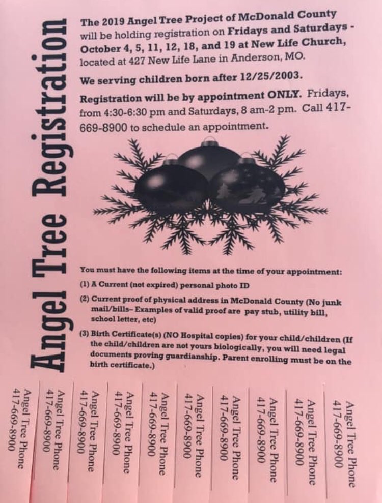MrsK_Leslie's tweet photo. Please retweet for me. McDonald County kiddos only. Call for an appointment!! https://t.co/zdOjps2C7h