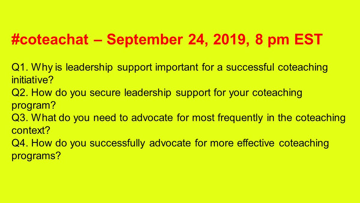 AndreaHonigsfel's tweet image. Here is the birds-eye view of our #coteachat tonight! Welcome everyone, start by introducing yourselves: Name, role in coteaching, city and/or state!