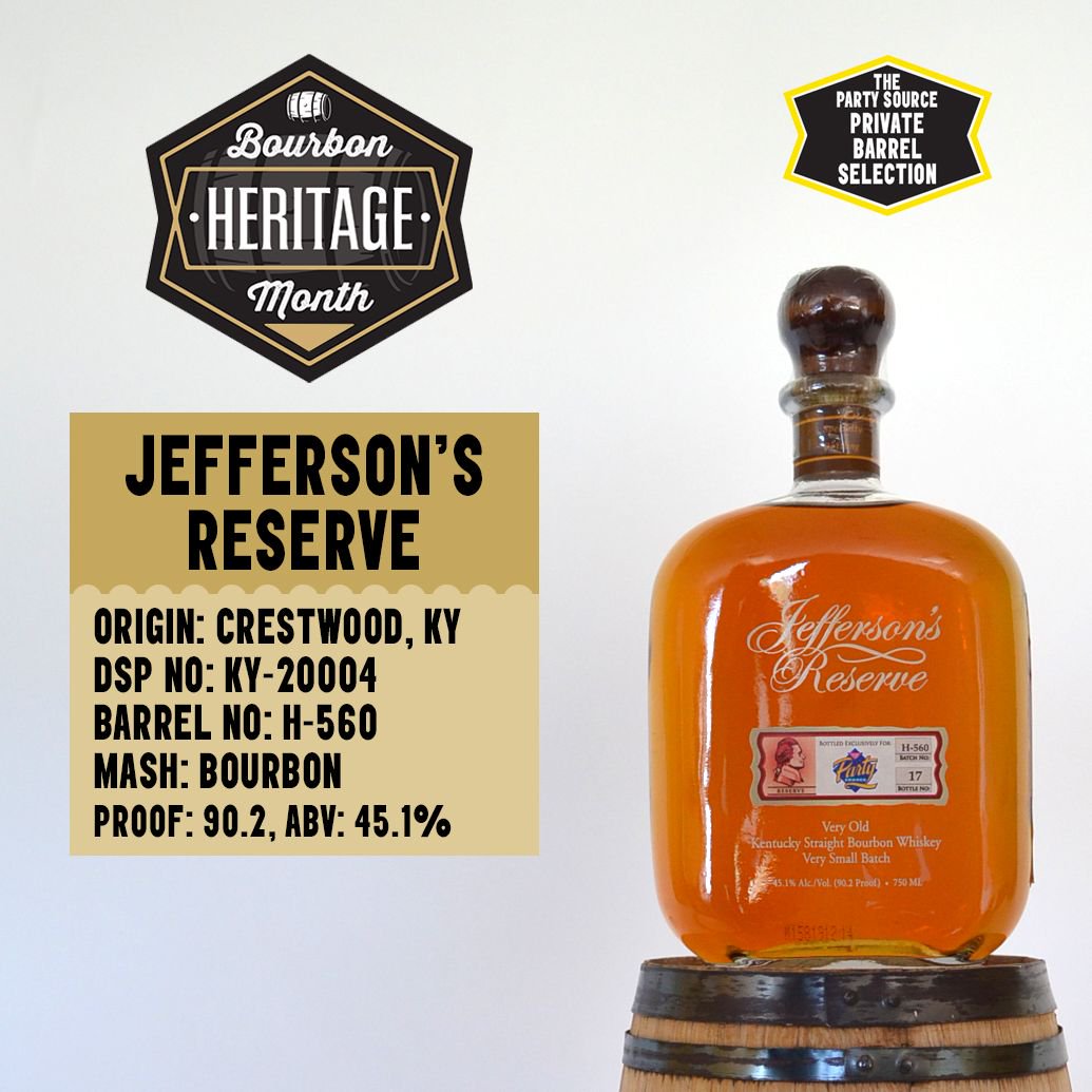 Bourbon Heritage Month has almost come to an end and we’re going to the finish strong. Today’s feature is our Private Barrel of <a href="/JeffsBourbon/">Jefferson's Bourbon</a> and is it a beauty. Barrel H-260 was a dream barrel to pick. Generous notes of oak, vanilla and dark fruit. We love this selection.