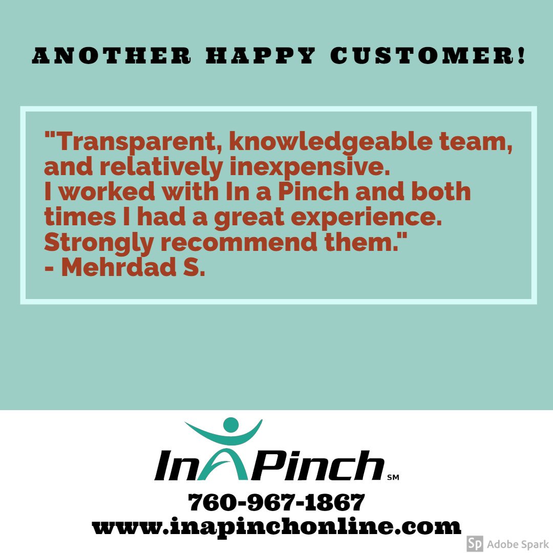 In A Pinch Business Services Twitter