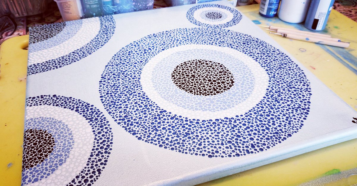 Dot, dot, dot... Pointillism, Evil Eye 🧿...
#pointillism #evileye #canvas #acrylic #acrylicpainting #art