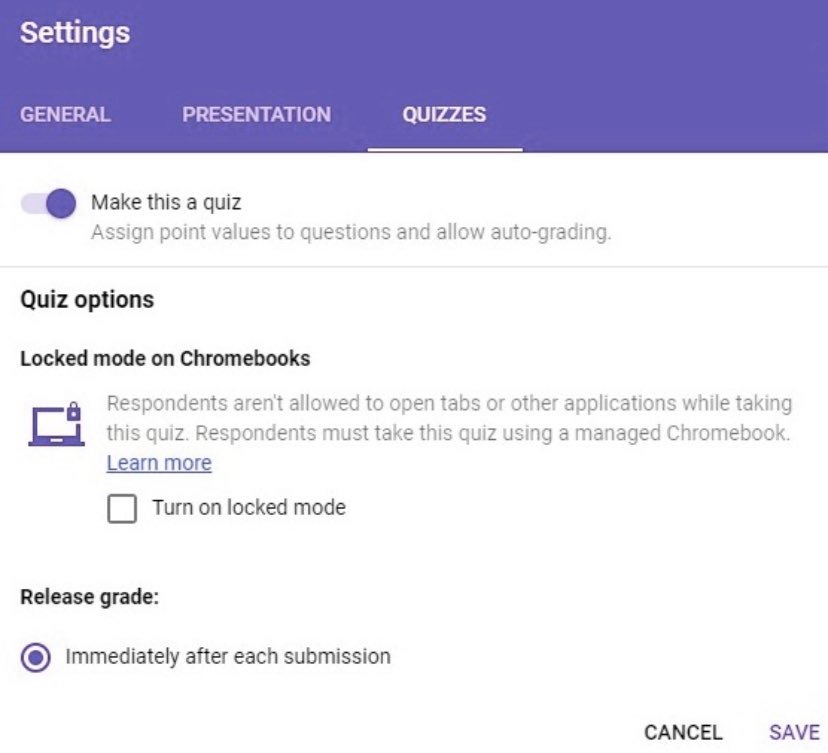PLHS_Principal's tweet photo. #LockMode for #Forms another great update by @GoogleForEdu that cane from educator feedback. This is great for digital summative assessments! https://t.co/3RUt3pW1Iz