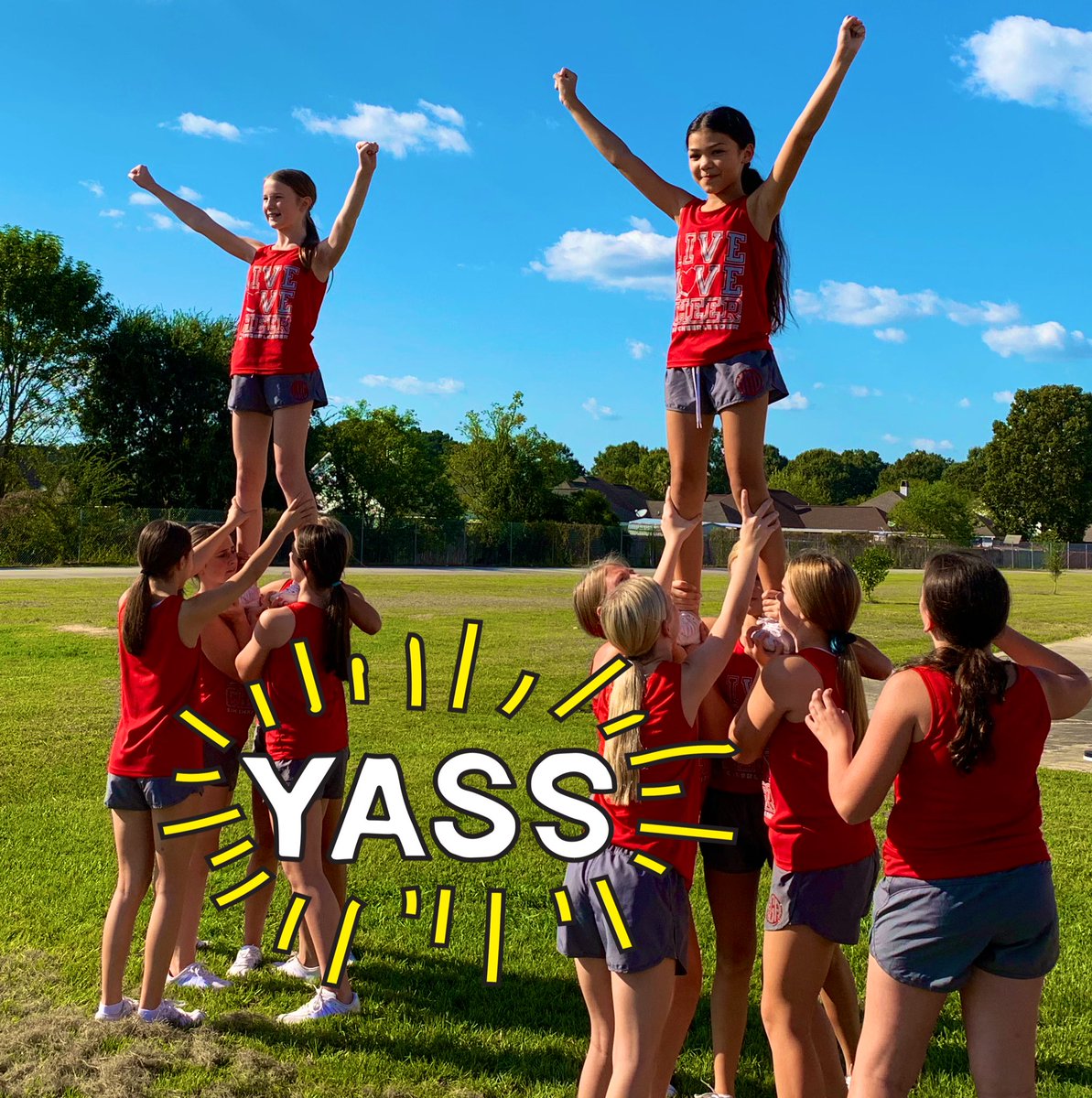 Great stunting practice today for SJH CHEER! We are pumped and ready for Juban game tomorrow!! <a href="/GoBucsSJHS/">Southside Jr. High</a> <a href="/SJHSBucFB/">Southside Football</a> #HydeAndTeach <a href="/JessalynAleece/">Jessalyn Bourgeois Revelle</a> #BUCNATION #SJHCHEER #SouthsideALLin