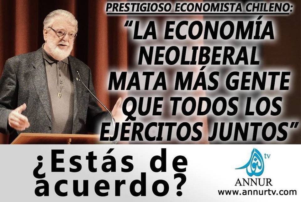 LTeresitaSilva's tweet photo. @FAVIO631 #MaxNeef:😢 
"La economía neoliberal mata más gente 
que todos los ejércitos del mundo juntos, 
y no hay ningún acusado, no hay ningún preso"  
Cuestiona obsesión por crecer 
y responsabiliza al sistema de "los horrores del mundo"‼️ https://t.co/kW8ORnkWcu