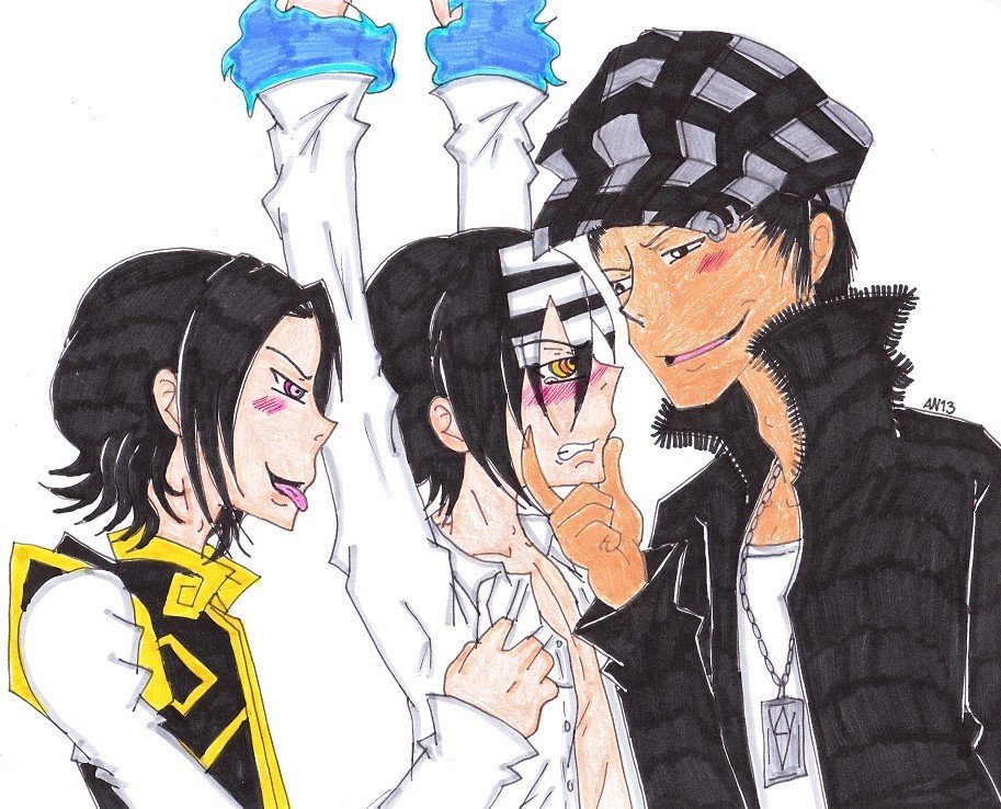 Skeleslay Fanart Of Soul Eater Manga Gopher And Noah Are From The Manga Only Plus They Re Teasing Death The Kid Xd Gosh I Should Really Read The Manga Again T Co Bgesuw9ult