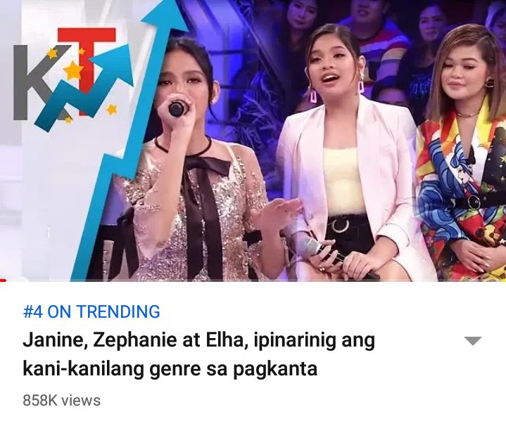 zephanaticsofc's tweet photo. Janine, Zephanie at Elha ipinarinig ang kani-kanilang genre sa pagkanta | GGV
#4 Trending on @YouTube with 858k views. ππ»ππ»
#GGVLaughGeneration
Watch here: https://t.co/we6kU5J0VJ https://t.co/86MVq9KOsb