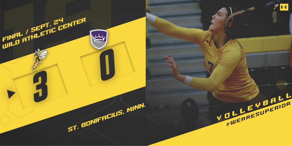 🐝🏐 opens <a href="/umacathletics/">UMAC Athletics</a> play with sweep of Crown in 6️⃣4️⃣ minutes!

📰 bit.ly/2lxn1z1

#WeAreSuperior