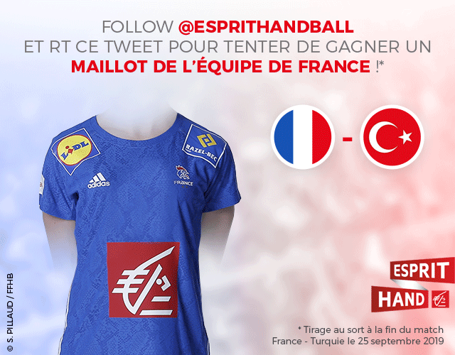 EspritHandball's tweet photo. #VousEtreUtile 
C'est parti ! 
Follow + RT pour tenter de gagner le maillot de @FRAHandball à l'occasion du match #FRATUR de ce soir 😃  
#EspritHandball https://t.co/cQ5CxA6A54