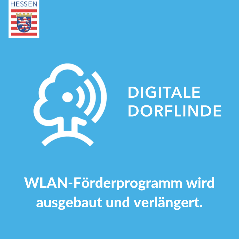 DigitalesHessen's tweet photo. #DigitaleDorflinde - WLAN-Förderprogramm der 
@RegHessen wird ausgebaut und verlängert. Mehr förderfähige Hotspots und höherer Förderhöchstbetrag pro Kommune bis Ende 2020. https://t.co/hIKatoJvUu https://t.co/yqPbkfNcAX