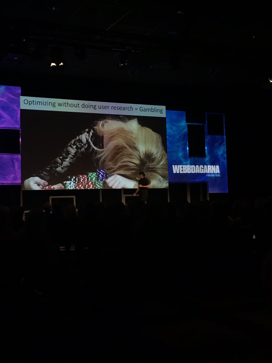 axbom's tweet photo. Optimizing without research = gambling.

@els_aerts telling it like it is at #webbdagarna https://t.co/hRbQMUvW7h