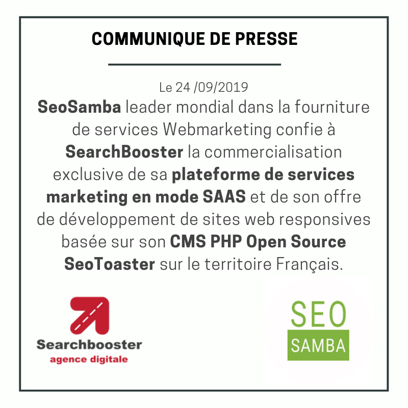 Digiclass4's tweet photo. SeoSamba confie à SearchBooster la commercialisation de sa plateforme de services webmarketing en exclusivité en France. https://t.co/ctfcIuqxTk #webmarketing #webdesign #seo #sea #socialmedia #emailing #analytics #curation #pwa #franchises #franchiseurs #franchisés https://t.co/4wb6xWbnJp